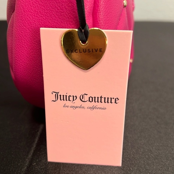 Juicy Couture | Raspberry Tart Pink Nag w/ Crossbody & Iconic Logo Bag Charm - Picture 3 of 9